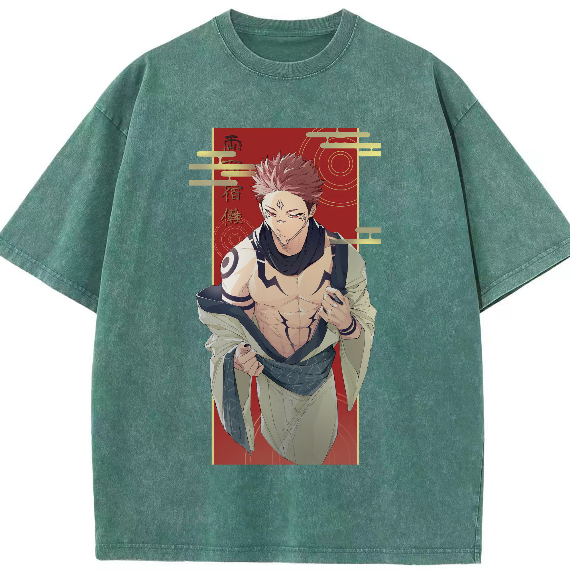 （画像用） 呪術廻戦 Jujutsu Kaisen 綿100% ヴィンテージ風 半袖Tシャツ（フロントプリント）